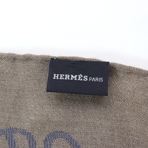 HERMES Men's Cashmere and Silk Chaine d'Ancre All-Over Print Two-Tone Stole/S...